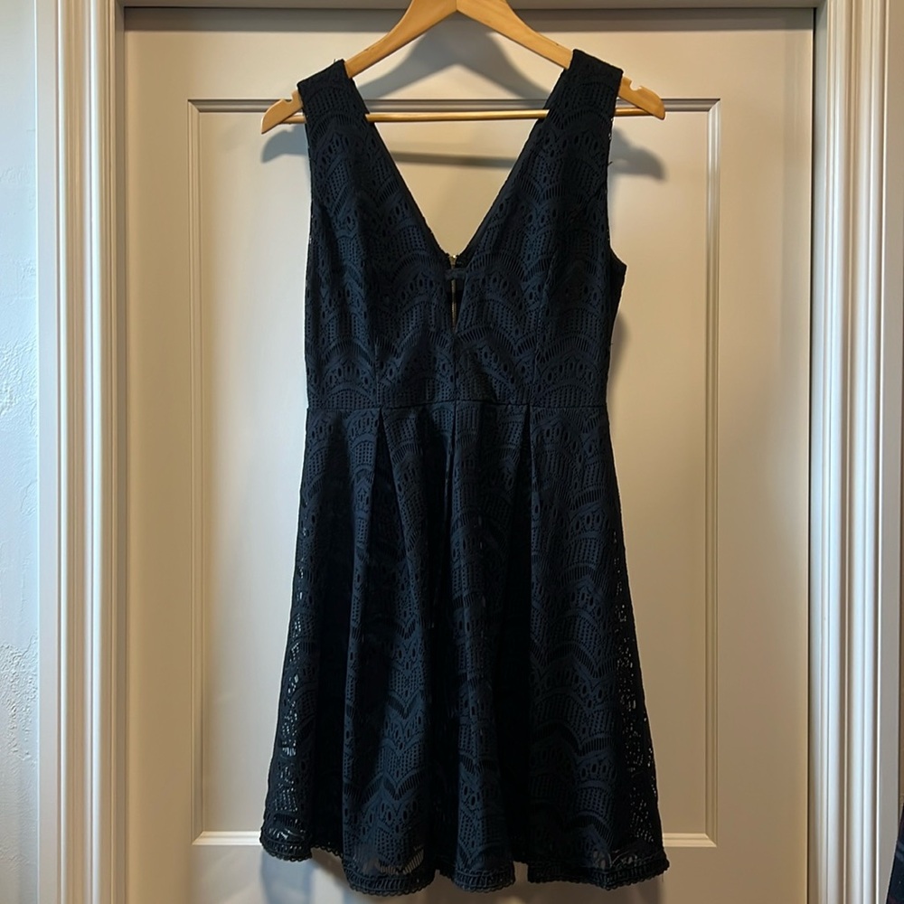 Black lace skater dress